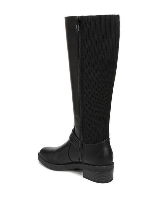 LifeStride Women's Berkley Knee High Boot – Wide Calf Moto Boots With Block Heel, Faux Leather & Stretch Gore - View #3