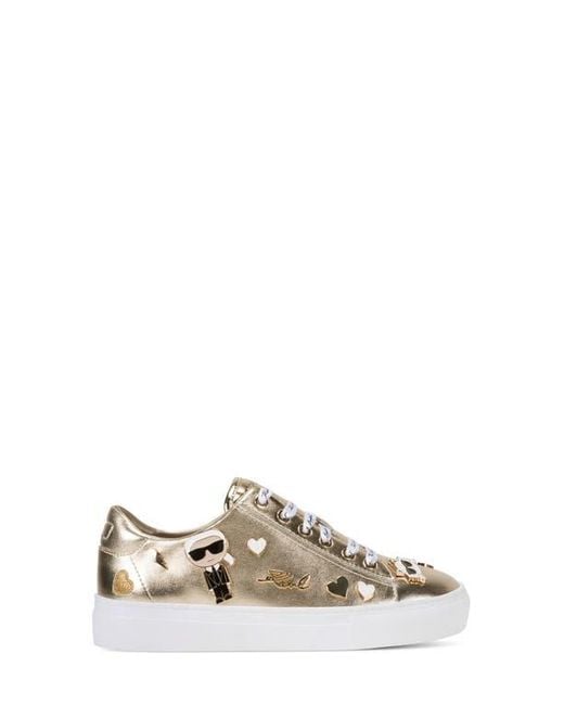 Karl Lagerfeld White Cate Pin Logo Low Top Sneaker