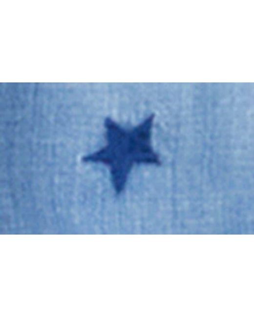 BILLY T Blue Embroidered Star Button-Up Shirt