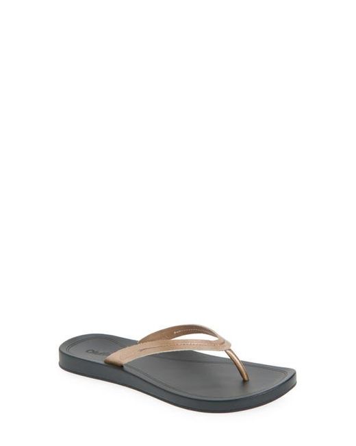 Olukai Gray Lalahi Flip Flop