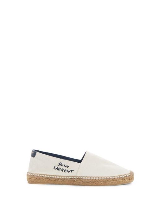 Saint Laurent White Monogramme Logo Espadrille