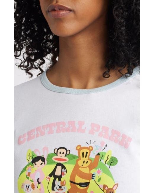 GOLDEN HOUR Blue Paul Frank Central Park Cotton Graphic T-Shirt