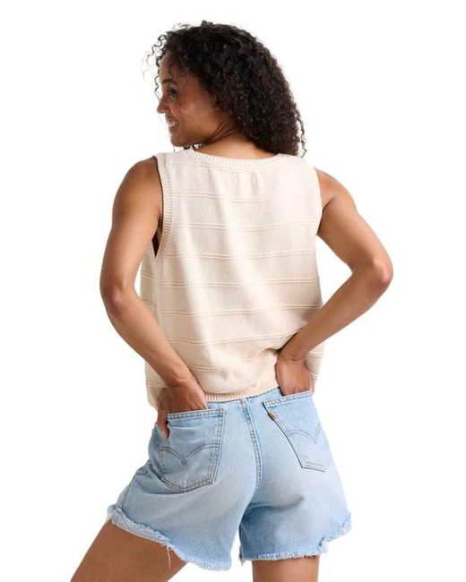 Toad & Co. Blue Bianca Crew Tank Embroidered