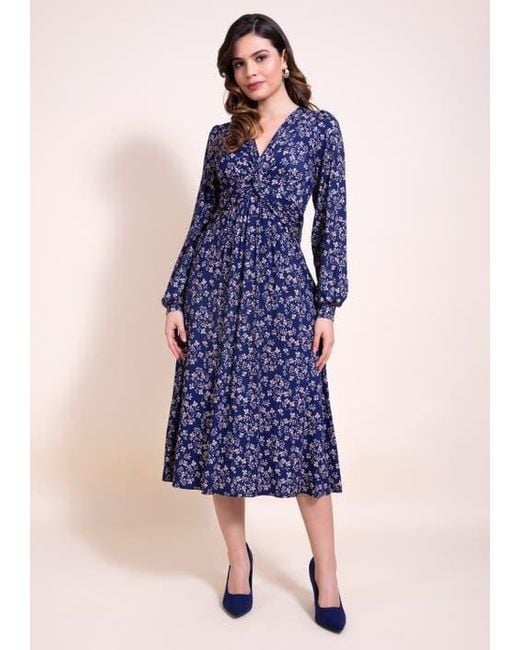 Alie Street London Blue Mollie Knot Midi Dress