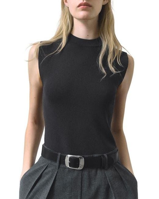 Mango Gray Pinstripe Sleeveless Wide Leg Jumpsuit