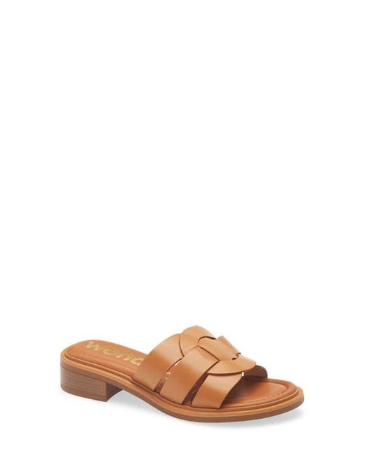 Wonders Brown Leather Slide Sandal