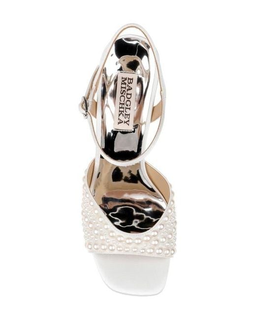Badgley Mischka White Bryleigh Ankle Strap Platform Sandal