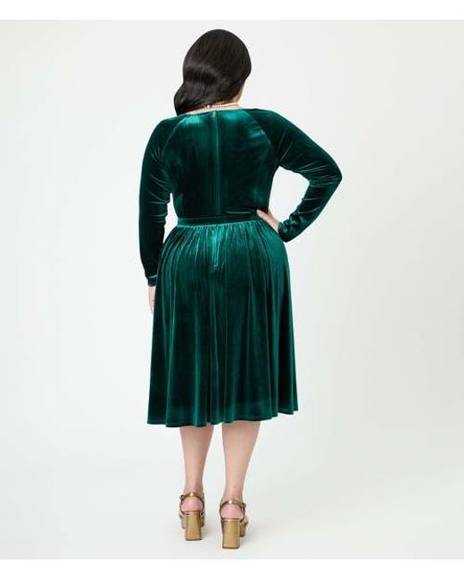 green velvet swing dress 1950s Chartreuse Velvet Sweetheart Swing Dress