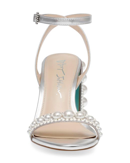 Betsey Johnson Metallic Lexi Imitation Pearl Ankle Strap Sandal