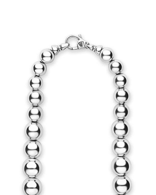 Lagos Metallic Caviar Bubbly Graduated Bead Long Necklace