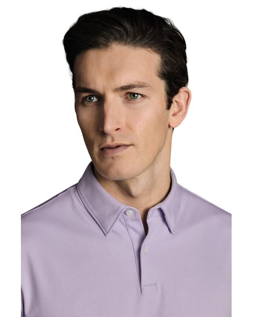 Charles Tyrwhitt Purple Plain Short Sleeve Jersey Polo for men