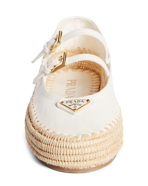 Prada White Espadrille Mary Jane