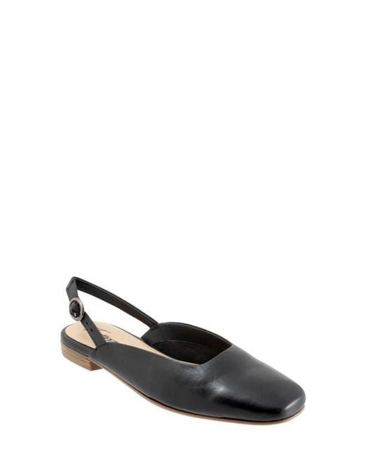 Trotters Black Holly Slingback Flat
