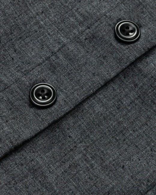 JUANA Black Hemp Blend Button Front Top