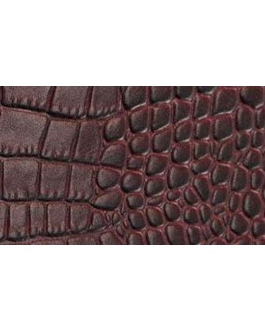 Mango Purple Croc Embossed Leather Handbag