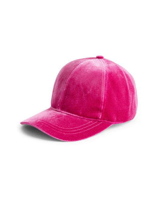 Treasure & Bond Pink Velvet Baseball Cap