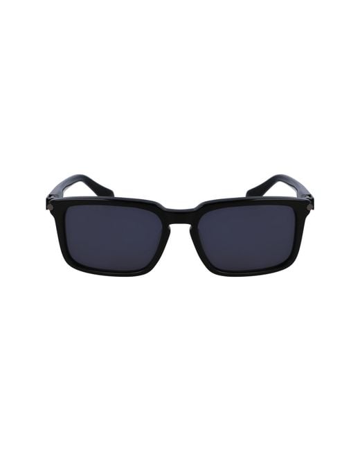 Ferragamo Blue Gancini Evolution 56Mm Rectangular Sunglasses for men