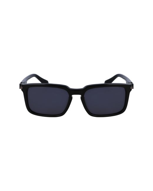 Ferragamo Blue Gancini Evolution 56mm Rectangular Sunglasses for men