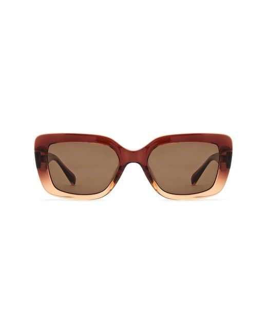 Fossil Brown 52Mm Gradient Rectangular Sunglasses