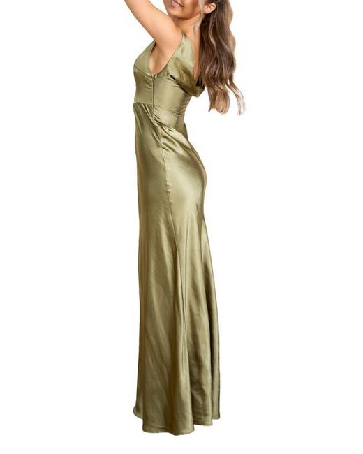 Six Stories Cowl Back Satin Bridesmaid Dress in Metallic | Lyst Six Stories Cowl Back Satin Bridesmaid Dress in Metallic | Lyst