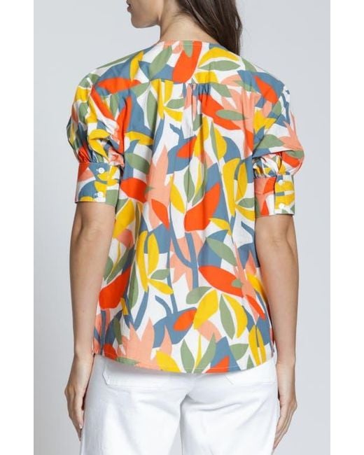 Apny Multicolor Split Neck Top