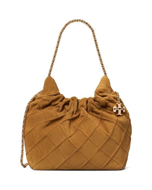 Tory Burch Brown Fleming Suede Mini Hobo