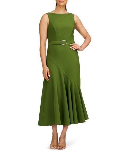 Kay Unger Green Gianna Belted Cocktail Dress