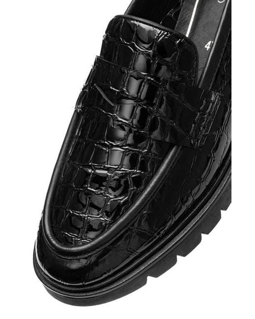 Ara Black Crescent Lug Penny Loafer