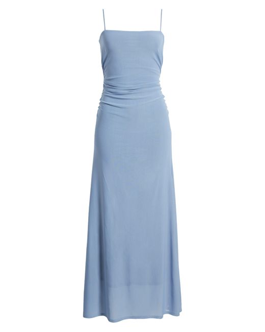 Wayf Blue Isabella Mesh Maxi Dress