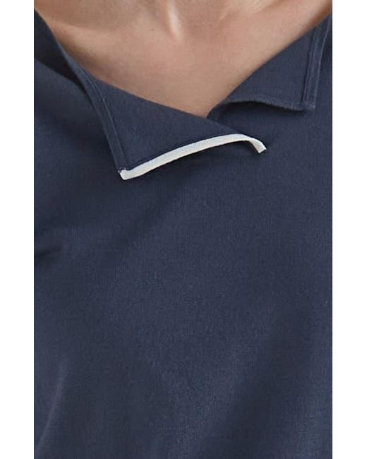 Oyun Blue Split Neck Tee