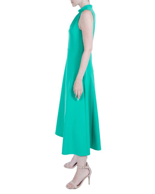 Julia Jordan Green Mock Neck A-line Midi Dress