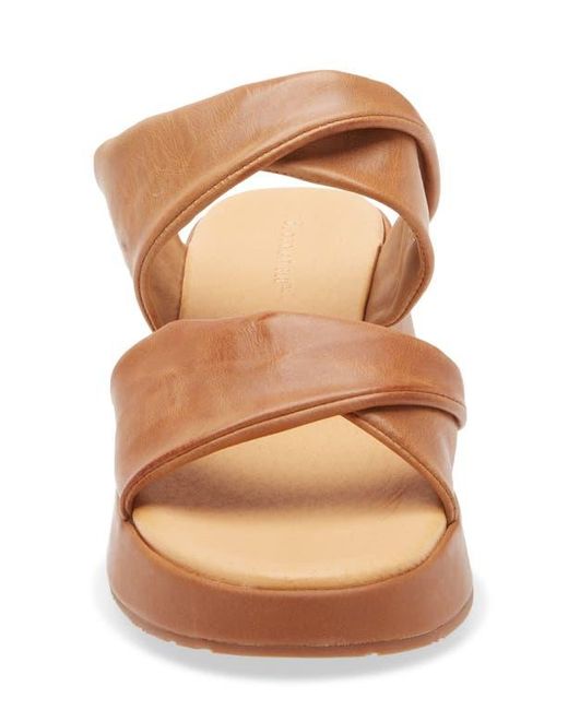 Chocolat Blu Brown Essa Platform Wedge Slide Sandal