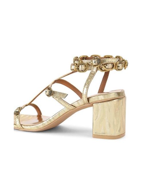 Kurt Geiger Natural Regent Buckle Embellished Gladiator Sandal