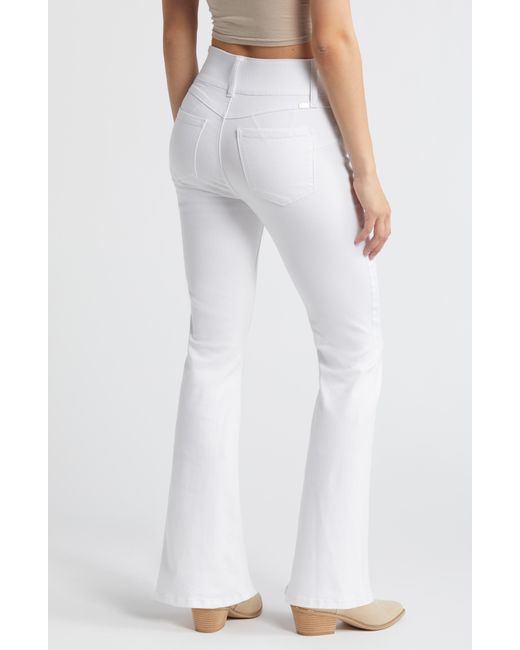1822 Denim White Fit & Lift High Waist Flare Jeans