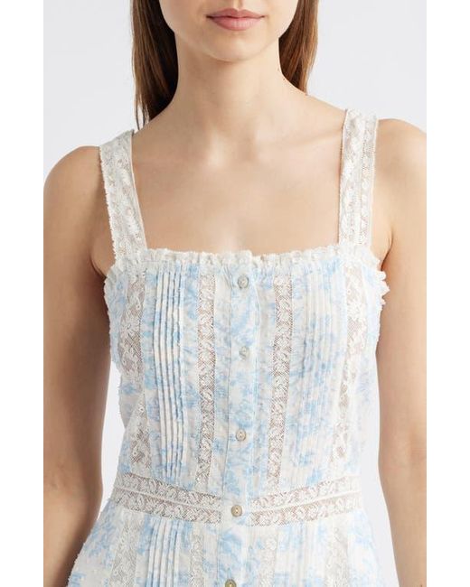 LoveShackFancy Blue Judalon Lace A-Line Dress