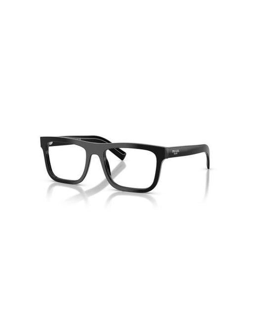 Prada Black 53Mm Rectangle Optical Glasses for men
