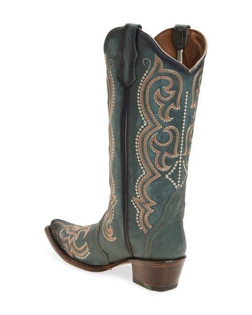 Circle Green Knee High Western Boot