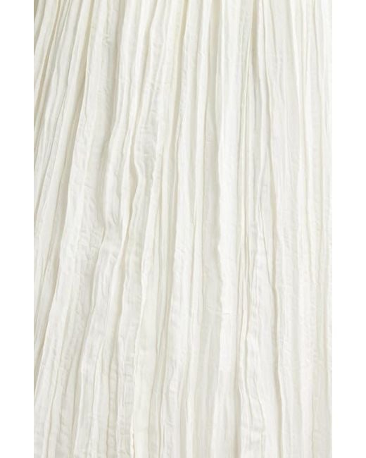 Nordstrom White Crinkle A-Line Maxi Skirt