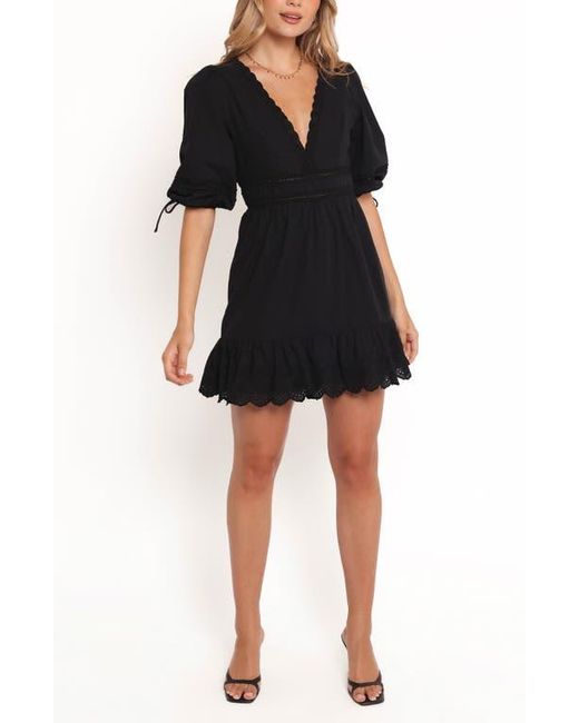 Petal & Pup Black Estella Lace Trim Minidress