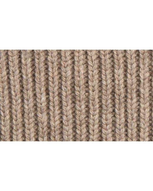 Acne Brown Logo Patch Square Wool & Yak Hair Rib Beanie for men