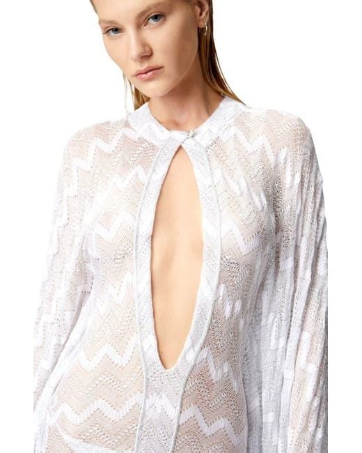 Missoni White Long Cover-Up Caftan