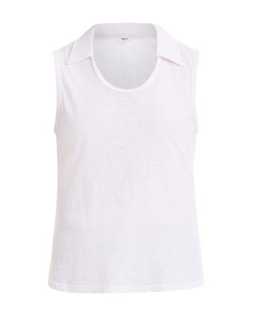 Wilt White Polo Shell Top