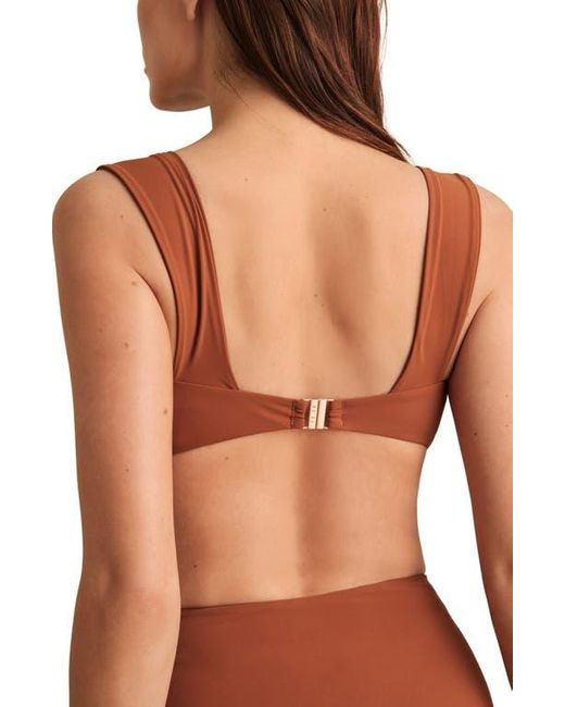 Reiss Black Hallie Twist Front Bikini Top