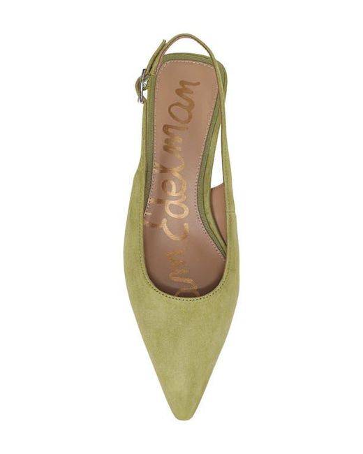 Sam Edelman Green Netty Slingback Pointed Toe Flat
