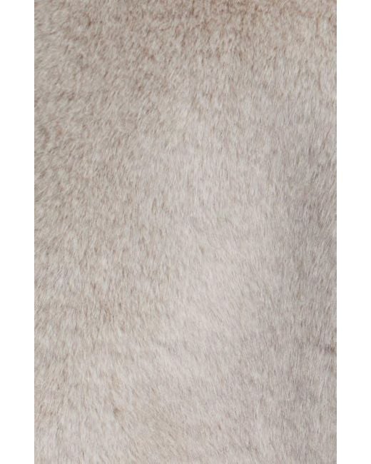 BCBGMAXAZRIA Gray Channel Quilted Faux Fur Jacket