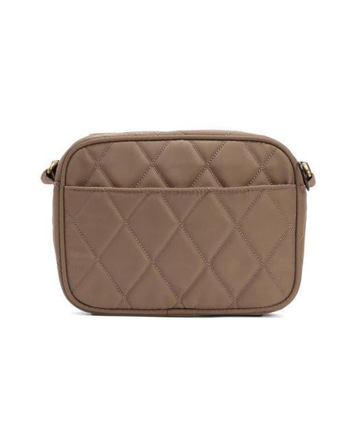 Barbour Brown Quilted Nylon Crossbody Bag