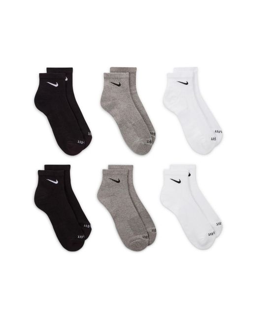 Nike White Dri-fit 6-pack Everyday Plus Cushioned Low Socks for men