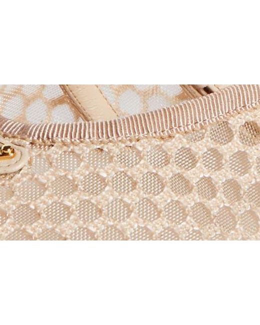 Prada Natural Ballerine Mesh Mary Jane Flat