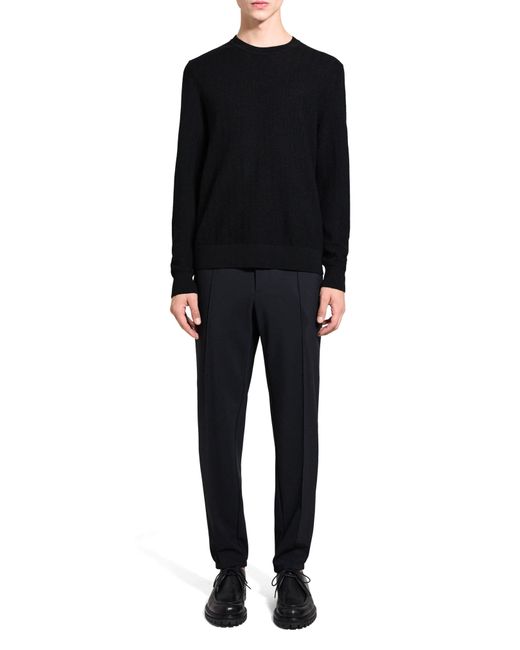Theory Novo Merino Wool Blend Crewneck Sweater in Black for Men | Lyst