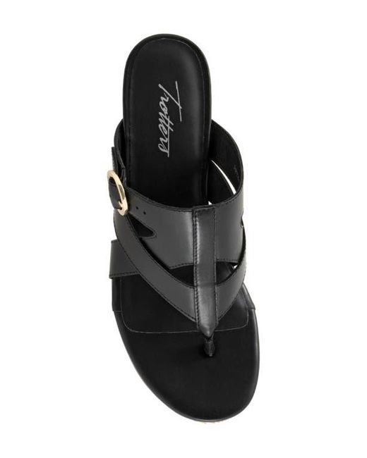 Trotters Black Nikki Kitten Heel Flip Flop